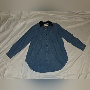 Kathy Ireland Blue Button Down Materinty Top